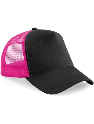Beechfield B 640 5 panelová Trucker kšiltovka 53.0640 black/fuchsia