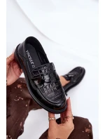 Lakované Kožené Mokasíny Dámské Vinceza 91125 Černé