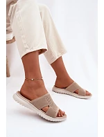 Dámské pantofle Sergio Leone KL064 Béžové