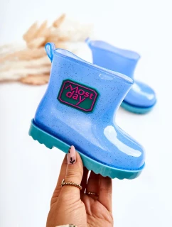 Dětské brokátové galoše modré Rain