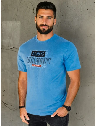 Pánské modré tričko s potiskem FashionStreet RX5408