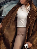 Dámský zimní kabát GLAMFUR s dlouhou kožešinou camel FashionStreet TY4699