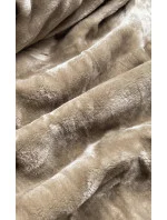 Béžová dámská zimní bunda s podšívkou z mechovité kožešiny (b537-46)