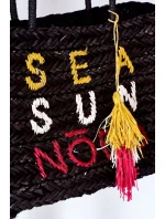 Pletena Kabelka Na Pláž NOBO XK0410 Černá Pletena Kabelka Na Pláž NOBO XK0410 Černá