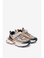 Tenisky Sportovní Boty Dětské Na Suchý Zip Béžové Ronivelle