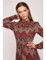 S291 Maxi šaty s aztéckým potiskem - model 1