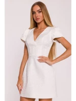 M882 Žakárové mini šaty - krémové M882 Žakárové mini šaty - krémové
