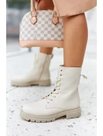 Kotníkové Ploché Workery Boty Béžové Rozelle