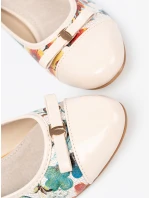 Luxusní dámské  lodičky vícebarevné na širokém podpatku