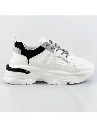 Bílo-černé dámské šněrovací sportovní boty (LU-3) Bílo-černé dámské šněrovací sportovní boty (LU-3)