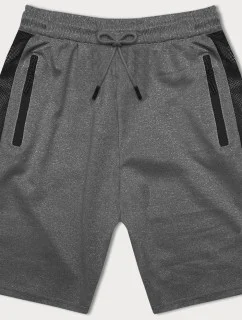 Tmavě šedé pánské kraťasy s reflexními vsadkami (8K280-5)