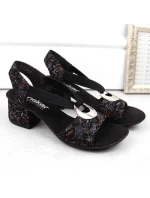 Pohodlné černé sandály Rieker W RKR679 Pohodlné černé sandály Rieker W RKR679