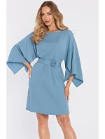 M908 Šaty s ozdobnými širokými rukávy - nebesky modré M908 Šaty s ozdobnými širokými rukávy - nebesky modré