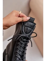 Zateplené Dámské Kotníkové Boty z Přírodní Kůže Vinceza 66671 Černé