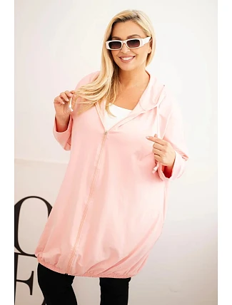 Dámská mikina Plus Size 6366 růžová - Kesi Dámská mikina Plus Size 6366 růžová - Kesi