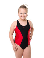 Dívčí jednodílné plavky Bibione II černo-červené