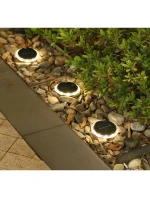 SOLÁRNÍ DISKOVÉ LAMPY PRO MONTÁŽ NA ZEM NEBO NA ZEĎ 2KS