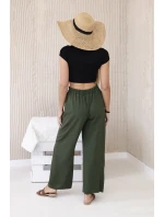Kalhoty se širokými nohavicemi khaki Kalhoty se širokými nohavicemi khaki