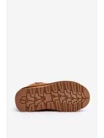 Módní semišové nízké sněhule Camel Nucca