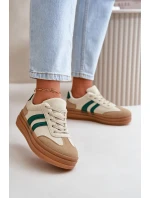 Dámské tenisky na platformě béžovo-zelené Nesonice