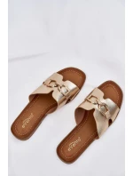 Dámské Plážové Sandály S Dekorativním Detalem Zlaté Amiresna Dámské Plážové Sandály S Dekorativním Detalem Zlaté Amiresna