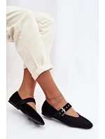 Dámské baleríny s páskem Černé Pamira