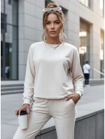 MILIAN dámská tepláková souprava světle béžová FashionStreet AY0819