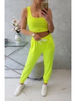 Set top+kalhoty žlutá neonová