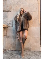 Kožené semišové dámské kozačky s přezkami zateplené Big Star OO274A182 béžové