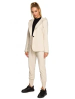 M691 Blejzr s kapucí a jedním knoflíkem - černý