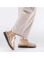 Dámské zlaté sandály Rieker na klínku V7972-60