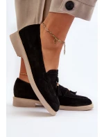 Černé Dámské Semišové Mokasíny Na Ploché Podrážce Zazoo 3420 Černé Dámské Semišové Mokasíny Na Ploché Podrážce Zazoo 3420