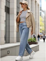 Dámské baggy džíny s vysokým pasem modré FashionStreet UY2927 Dámské baggy džíny s vysokým pasem modré FashionStreet UY2927