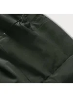 Dámská zimní bunda parka v army barvě s kožešinovou podšívkou (m-21501)