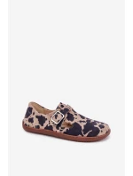 Semišové Polobotky Barefoot Dámské S Přezkou Patches Zazoo N1261 Hnědo-Bežové Semišové Polobotky Barefoot Dámské S Přezkou Patches Zazoo N1261 Hnědo-Bežové