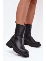 Dámské kotníkové boty na platformě a nízkém podpatku černé Levira Dámské kotníkové boty na platformě a nízkém podpatku černé Levira