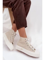 Dámské trampky na platformě LEE ISLA C WOMEN LOW – béžové