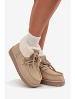 Dámské sněhule D.Franklin z přírodního semiše – světle béžové