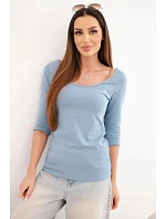 Halenka s kulatým výstřihem džínová Halenka s kulatým výstřihem džínová