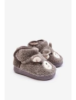 Dětské vyhřívané pantofle se šedým medvídkem Eberra Dětské vyhřívané pantofle se šedým medvídkem Eberra