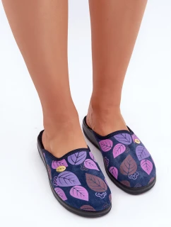 Pohodlné dámské pantofle s listy Inblu CU00005F tmavě modré