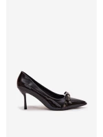 Lakované lodičky s mašlí Černé Janisse Lakované lodičky s mašlí Černé Janisse