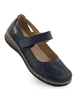 Dámská projmutá obuv na suchý zip tmavě modrá Unisoft 7026