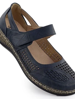 Dámská projmutá obuv na suchý zip tmavě modrá Unisoft 7026