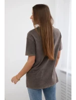 Halenka z rubané bavlny Miami hnědý Halenka z rubané bavlny Miami hnědý