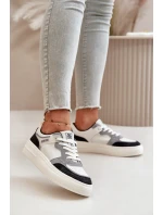 Dámské Nízké Tenisky Z Eko Kůže Big Star OO274028 Bílá-Šedá