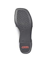 Dámské kožené sandály s gumovými pásky černé Rieker 62662