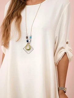 Sada halenky + kalhot s přívěskem světle béžová