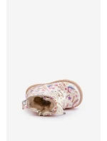 Dětské zateplené boty se zipem jednorožci béžové Tiptop