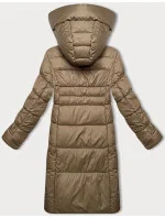 Béžová dámská zimní bunda s kontrastní podšívkou Glakate (LU-238152#)